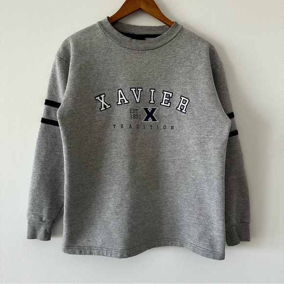 Vintage Xavier University Sweatshirt Grey Pullover Mens Medium - Picture 1 of 5